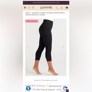 - YUMMIE gloria 7/8 ankle shaping legging - cotton stretch size S style  yt2-258